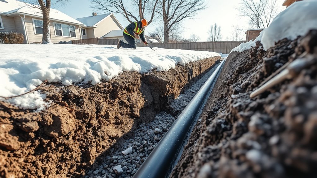 deep sewer line installation