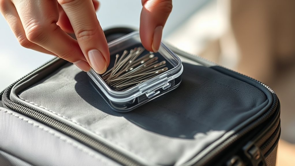organize needles securely for screening