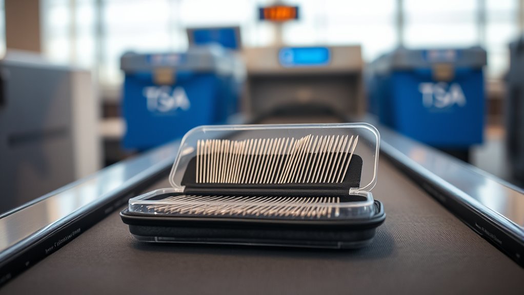 pack needles securely clearly