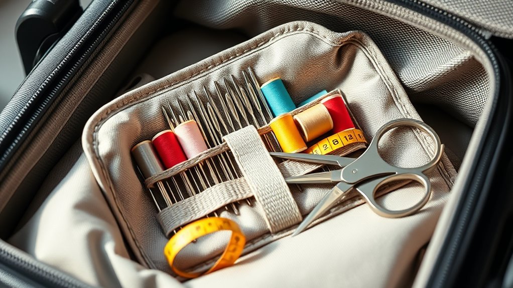 pack sharp sewing tools securely