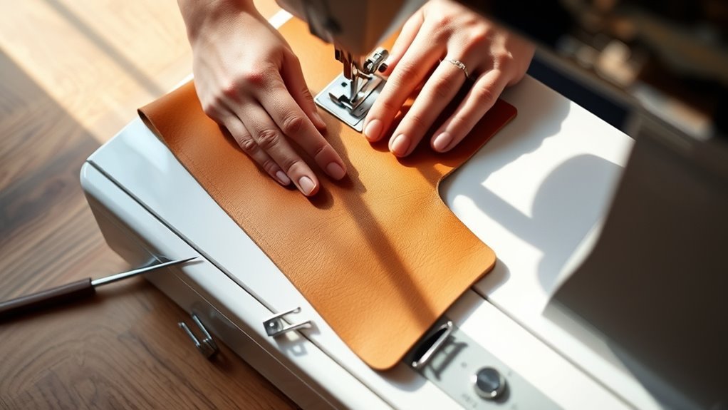 prepare leather for sewing