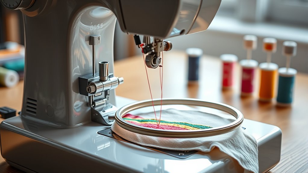 prepare machine for embroidery