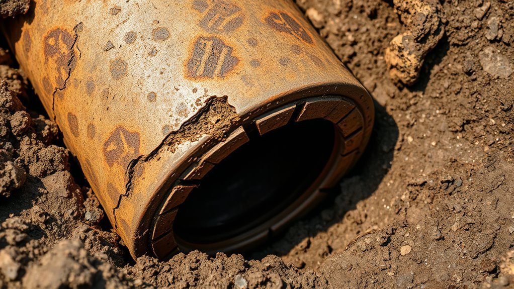rust bubbles indicate corrosion