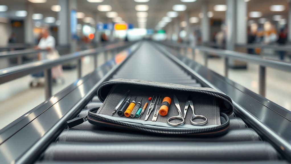 secure sewing tools during travel