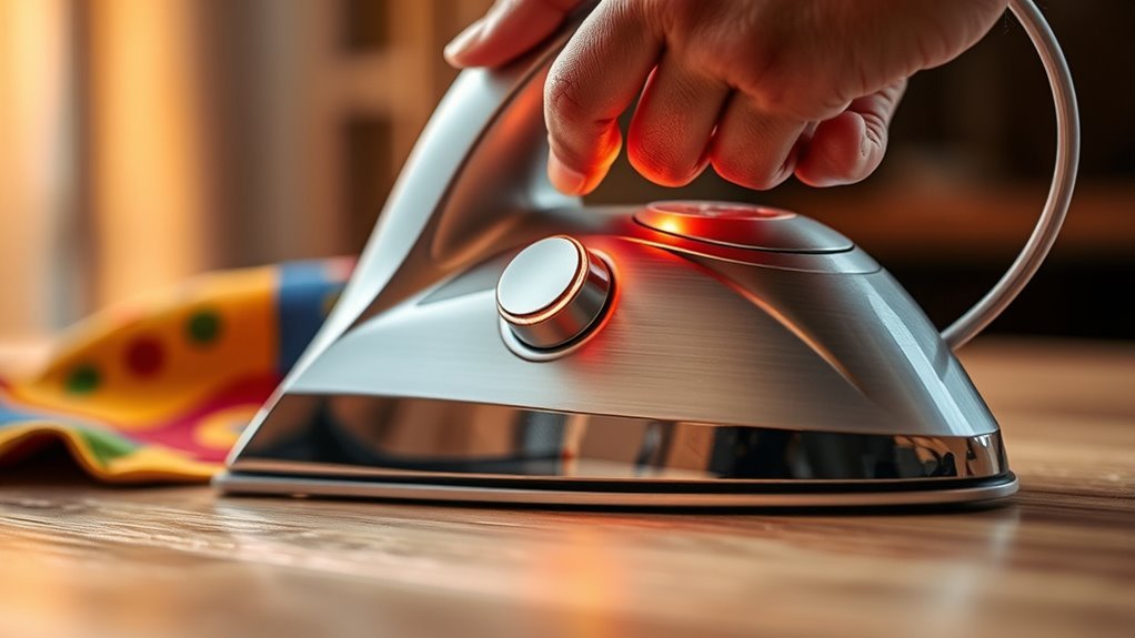set iron to correct temperature