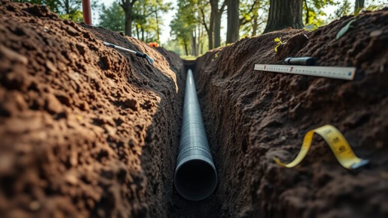 sewer pipe depth installation