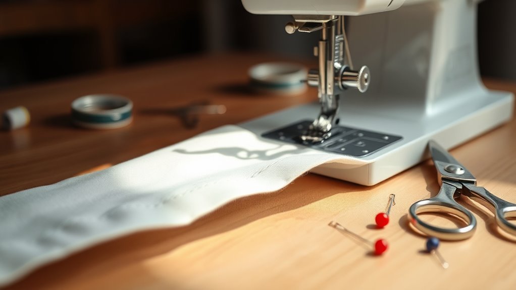 sewing a narrow finished hem