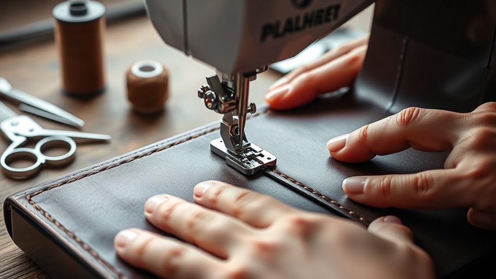 sewing leather with machine