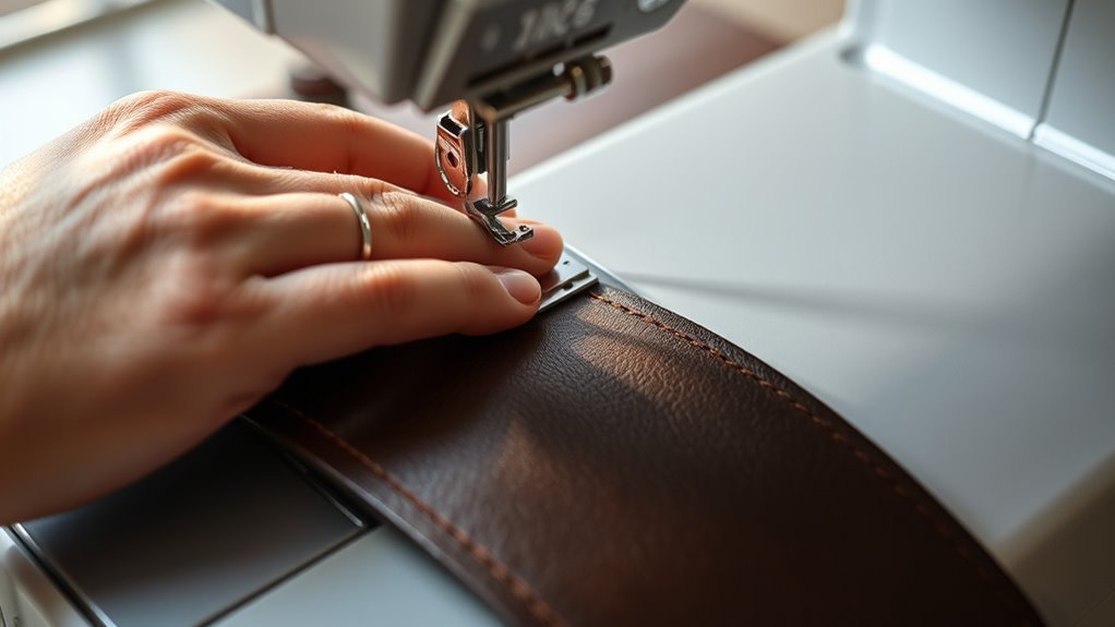 sewing leather with machine