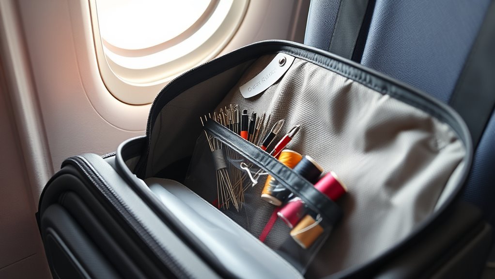 sewing needles allowed airplanes