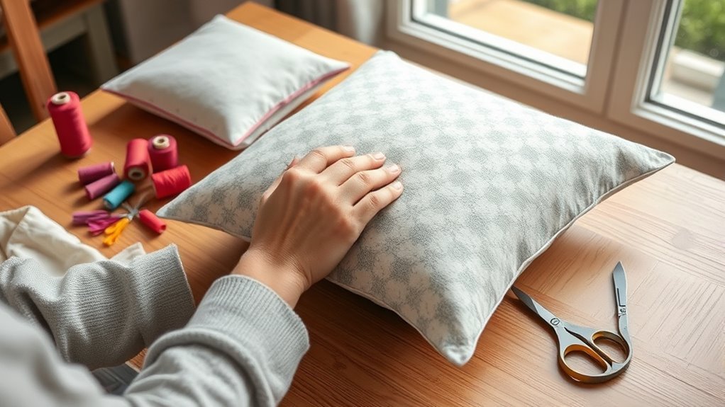sewing pillow in 7 steps