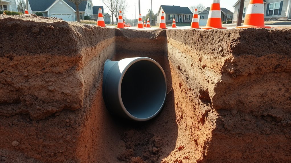 standard sewer line depths