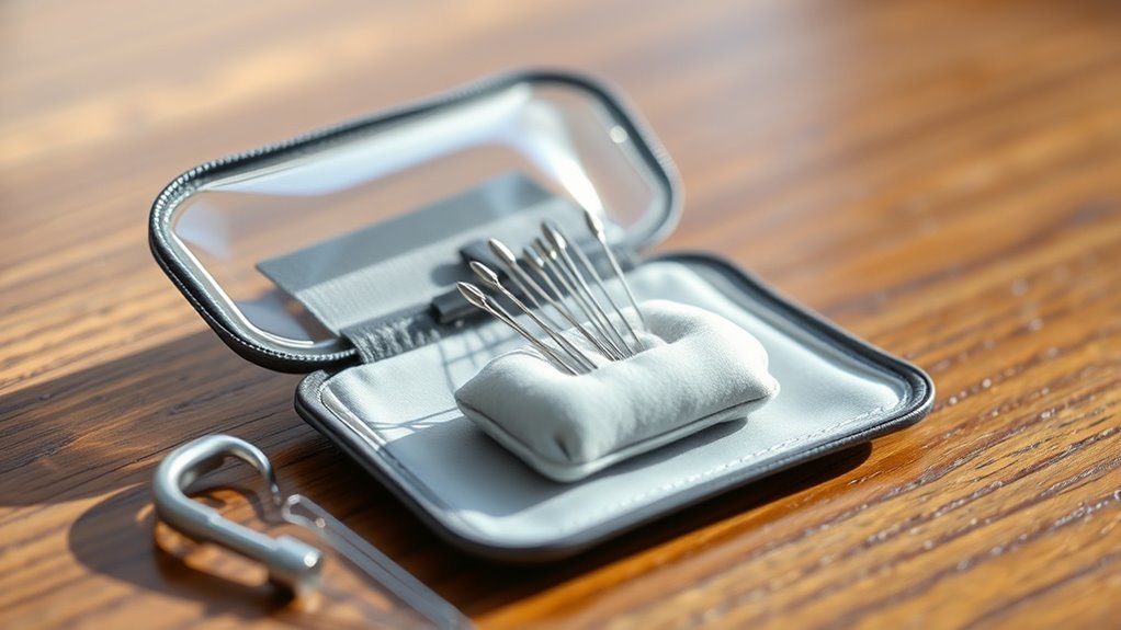 transport sewing needles securely