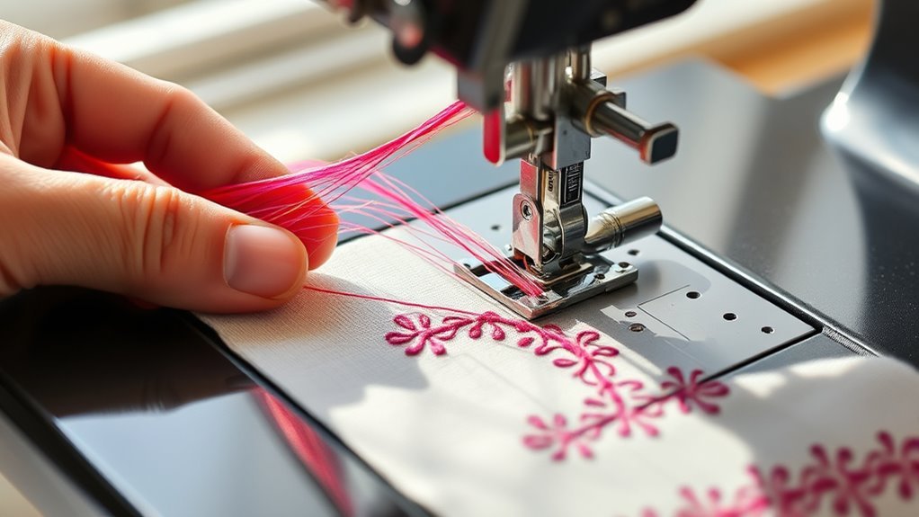 using thread on machine